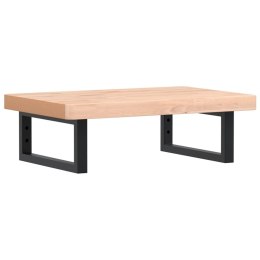 PÓŁKA ŚCIENNA POD UMYWALKĘ STAL I LITE DREWNO BUKOWE