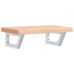 PÓŁKA ŚCIENNA POD UMYWALKĘ STAL I LITE DREWNO BUKOWE