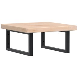 PÓŁKA ŚCIENNA POD UMYWALKĘ STAL I LITE DREWNO DĘBOWE