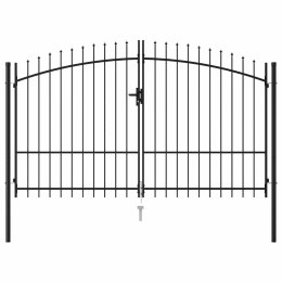 BRAMA DWUSKRZYDŁOWA Z GROTAMI STAL 3X1,75M CZARNA