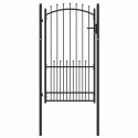 BRAMA OGRODZENIOWA CZARNY 100X175CM STAL MALOWANA PROSZKOWO