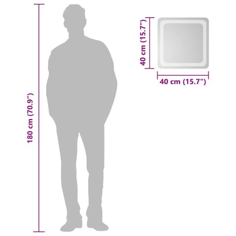 LUSTRO ŁAZIENKOWE Z LED 40X40CM