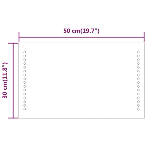 LUSTRO ŁAZIENKOWE Z LED 50X30CM