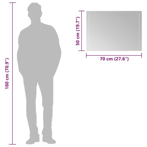 LUSTRO ŁAZIENKOWE Z LED 70X50CM