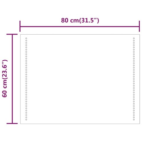 LUSTRO ŁAZIENKOWE Z LED 80X60CM