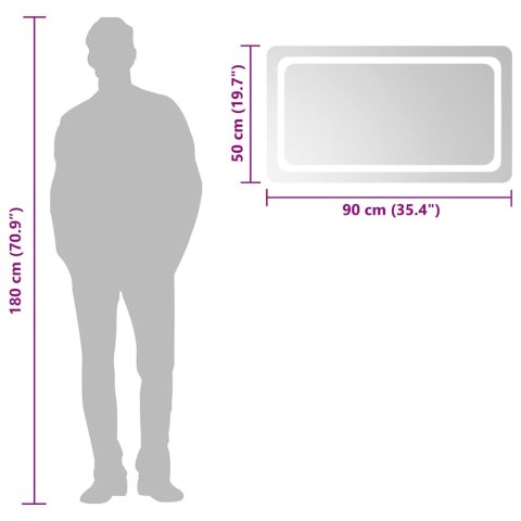 LUSTRO ŁAZIENKOWE Z LED 90X50CM