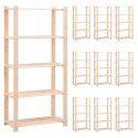 REGAŁY Z 5 PÓŁKAMI 10 SZT. 80X38X170CM SOSNA 250KG