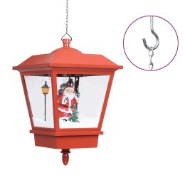 ŚWIĄTECZNA LAMPA WISZĄCA LED Z MIKOŁAJEM CZERWONA 27X27X45CM