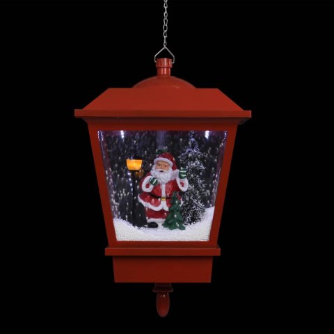ŚWIĄTECZNA LAMPA WISZĄCA LED Z MIKOŁAJEM CZERWONA 27X27X45CM