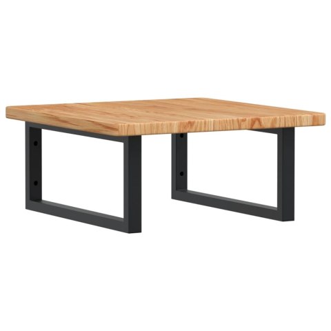 PÓŁKA ŚCIENNA POD UMYWALKĘ STAL I LITE DREWNO DĘBOWE