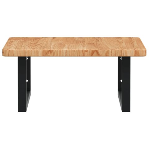 PÓŁKA ŚCIENNA POD UMYWALKĘ STAL I LITE DREWNO DĘBOWE