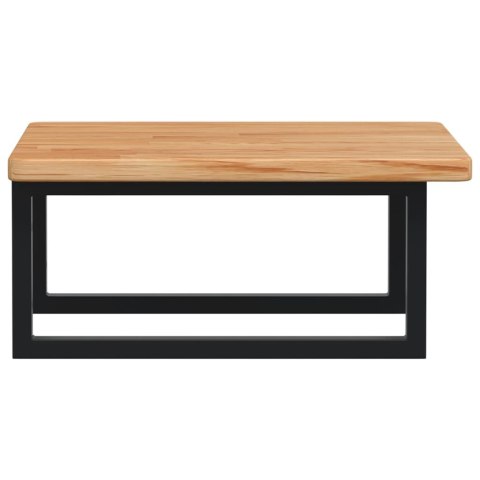 PÓŁKA ŚCIENNA POD UMYWALKĘ STAL I LITE DREWNO DĘBOWE