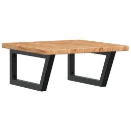 PÓŁKA ŚCIENNA POD UMYWALKĘ STAL I LITE DREWNO DĘBOWE