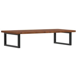 PÓŁKA ŚCIENNA POD UMYWALKĘ STAL I LITE DREWNO DĘBOWE