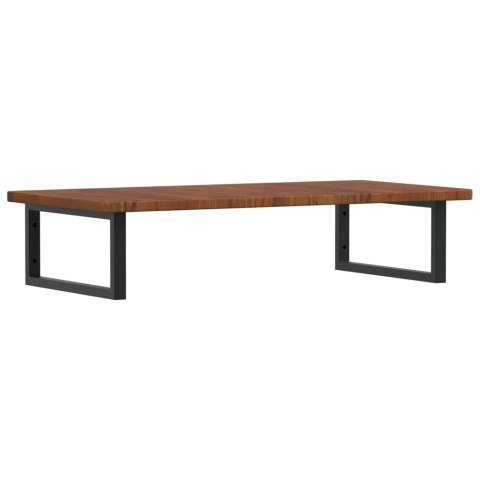 PÓŁKA ŚCIENNA POD UMYWALKĘ STAL I LITE DREWNO DĘBOWE