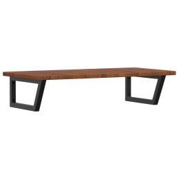 PÓŁKA ŚCIENNA POD UMYWALKĘ STAL I LITE DREWNO DĘBOWE