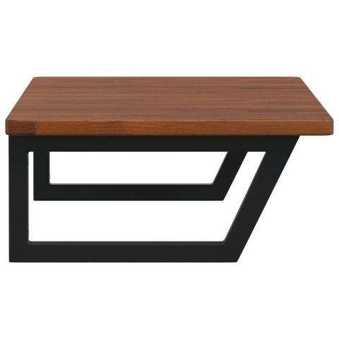 PÓŁKA ŚCIENNA POD UMYWALKĘ STAL I LITE DREWNO DĘBOWE