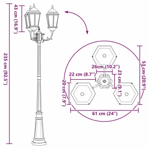 LAMPA OGRODOWA BIAŁY 235CM ALUMINIUM