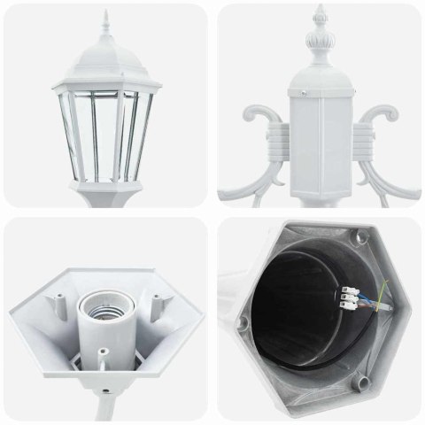 LAMPA OGRODOWA BIAŁY 235CM ALUMINIUM