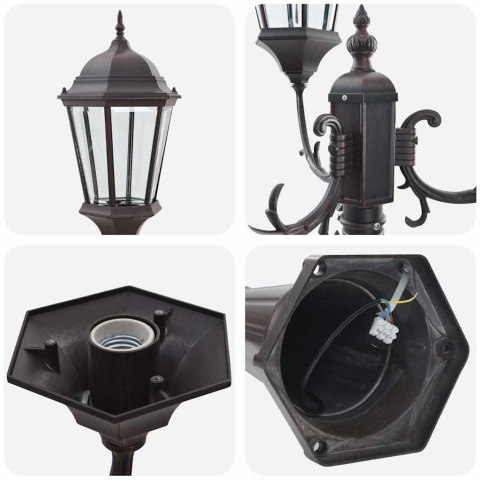 LAMPA OGRODOWA KOLOR BRONZU 235CM ALUMINIUM