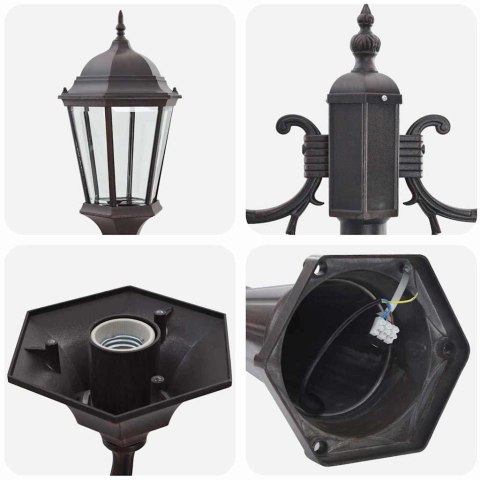 LAMPA OGRODOWA KOLOR BRONZU 235CM ALUMINIUM