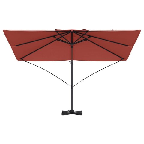 PARASOL ROMAŃSKI Z BOCZNYM MOCOWANIEM CZERWONY I CZARNY