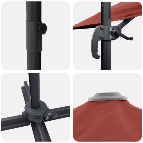 PARASOL ROMAŃSKI Z BOCZNYM MOCOWANIEM CZERWONY I CZARNY