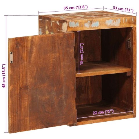 STOLIK NOCNY 2 PCS BRĄZOWY 35X33X48CM DESKA Z ODZYSKU