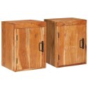 STOLIK NOCNY 2 PCS BRĄZOWY 35X33X48CM DREWNO AKACJOWE