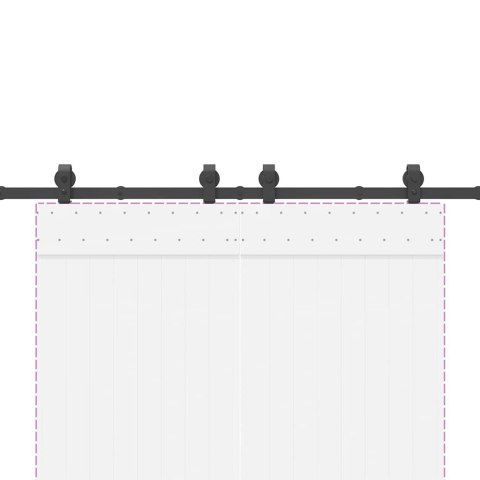 SYSTEM DO MONTAŻU DRZWI PRZESUWNYCH 200CM STAL CZARNY