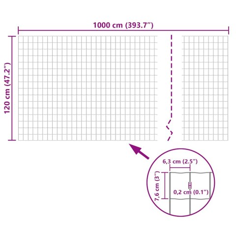 EURO OGRODZENIE STALOWE 10X 1,2M ZIELONE