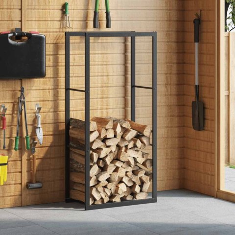 STOJAK NA DREWNO OPAŁOWE CZARNY 55X30X116CM STALOWY