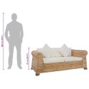 2-OSOBOWA SOFA Z PODUSZKAMI NATURALNY RATTAN