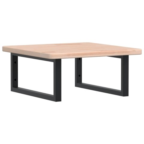 PÓŁKA ŚCIENNA POD UMYWALKĘ STAL I LITE DREWNO DĘBOWE