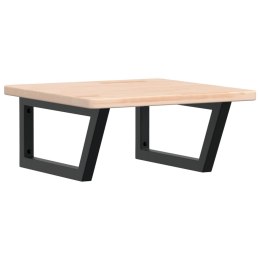 PÓŁKA ŚCIENNA POD UMYWALKĘ STAL I LITE DREWNO DĘBOWE