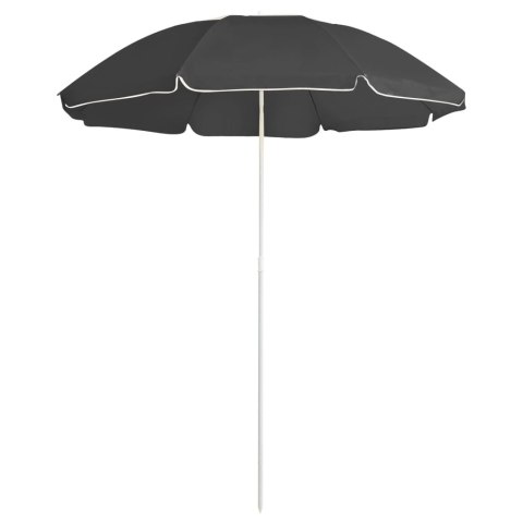 PARASOL OGRODOWY NA STALOWYM SŁUPKU ANTRACYTOWY 180CM