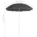 PARASOL OGRODOWY NA STALOWYM SŁUPKU ANTRACYTOWY 180CM