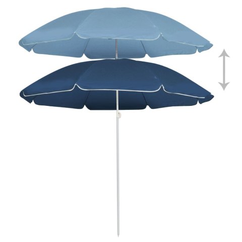 PARASOL OGRODOWY NA STALOWYM SŁUPKU NIEBIESKI 180CM