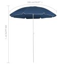 PARASOL OGRODOWY NA STALOWYM SŁUPKU NIEBIESKI 180CM