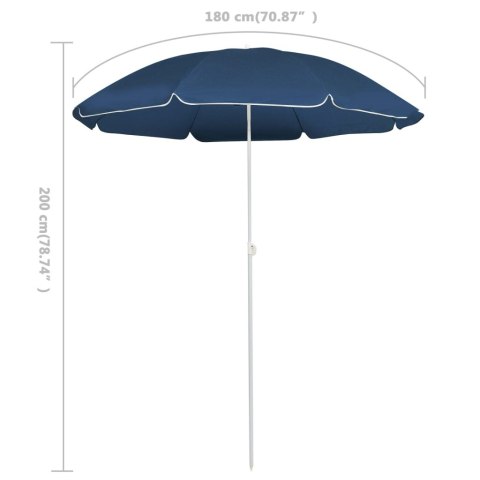 PARASOL OGRODOWY NA STALOWYM SŁUPKU NIEBIESKI 180CM