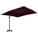 PARASOL WISZĄCY NA ALUMINIOWYM SŁUPKU BORDOWY 300X300CM