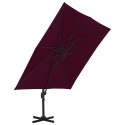 PARASOL WISZĄCY NA ALUMINIOWYM SŁUPKU BORDOWY 300X300CM