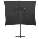 PARASOL WISZĄCY Z PODWÓJNĄ CZASZĄ ANTRACYTOWY 250X250CM