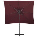 PARASOL WISZĄCY Z PODWÓJNĄ CZASZĄ BORDOWY 250X250CM