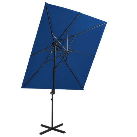 PARASOL WISZĄCY Z PODWÓJNĄ CZASZĄ LAZUROWY 250X250CM