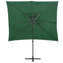 PARASOL WISZĄCY Z PODWÓJNĄ CZASZĄ ZIELONY 250X250 CM