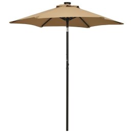 PARASOL Z LAMPKAMI LED KOLOR TAUPE 200X211CM ALUMINIUM