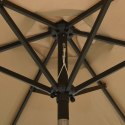 PARASOL Z LAMPKAMI LED KOLOR TAUPE 200X211CM ALUMINIUM