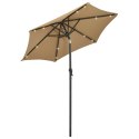 PARASOL Z LAMPKAMI LED KOLOR TAUPE 200X211CM ALUMINIUM