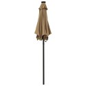 PARASOL Z LAMPKAMI LED KOLOR TAUPE 200X211CM ALUMINIUM